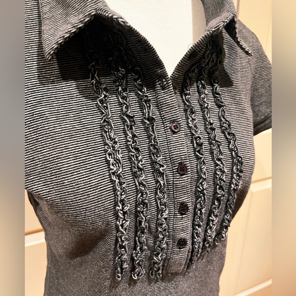 Street One Gray Striped Button-Up Top - Picture 2 of 7